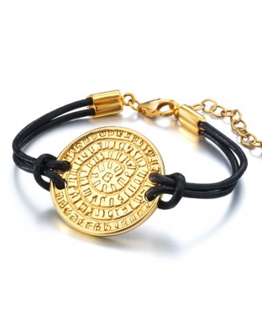 JOYERIA ONLINE PULSERA PLATA MONEDA DORADA