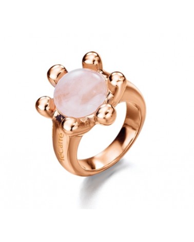 ANILLO DE PLATA FLOR ROSA BAÑADA EN ORO