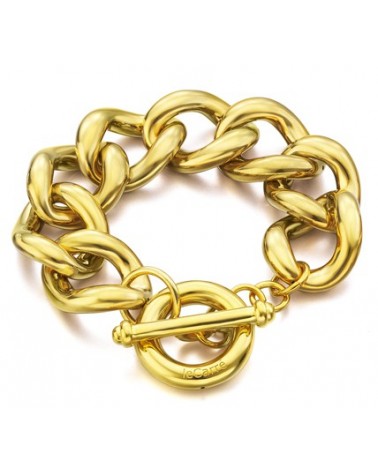 JOYERIA ONLINE PULSERA PLATA ESLABONES DORADO