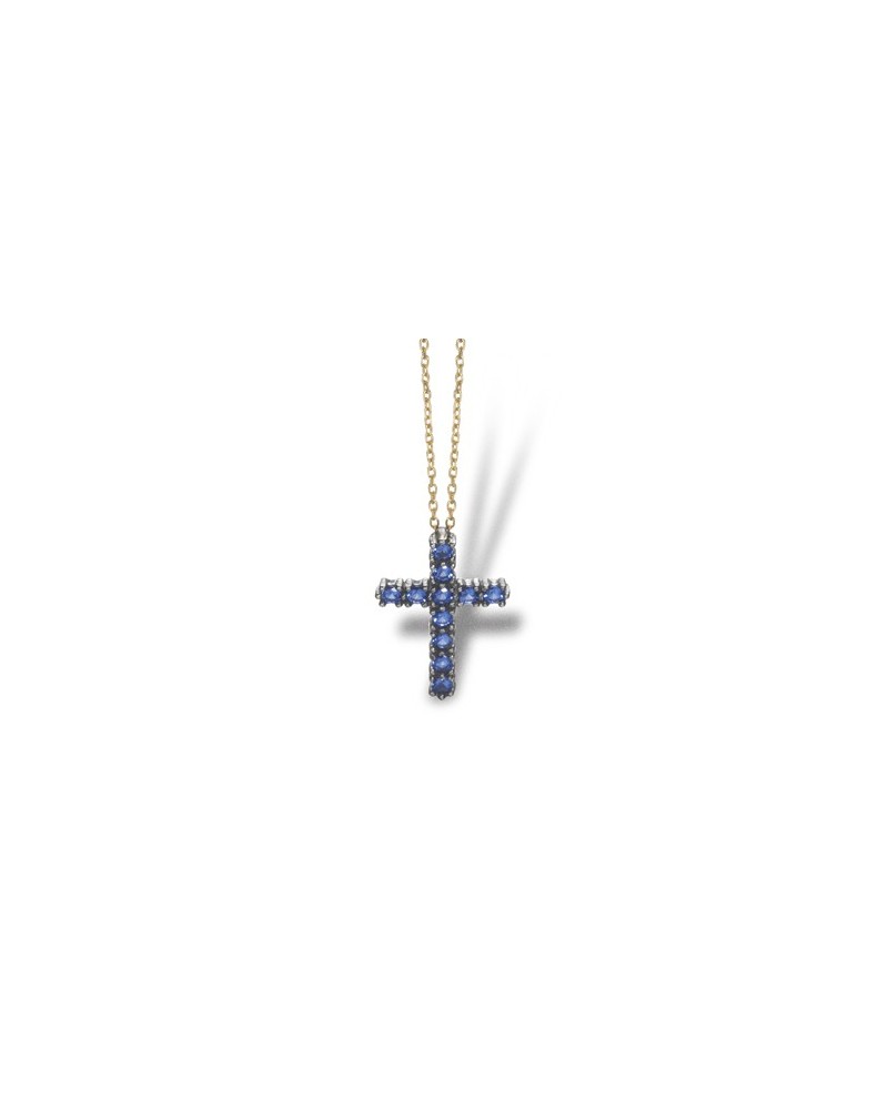 JOYERIA ONLINE COLGANTE PLATA CRUZ AZUL