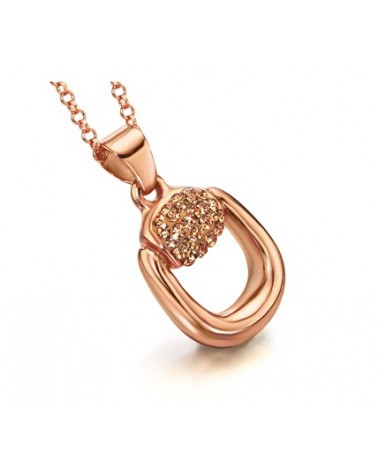 JOYERIA ONLINE COLGANTE ESTRIBO ROSA