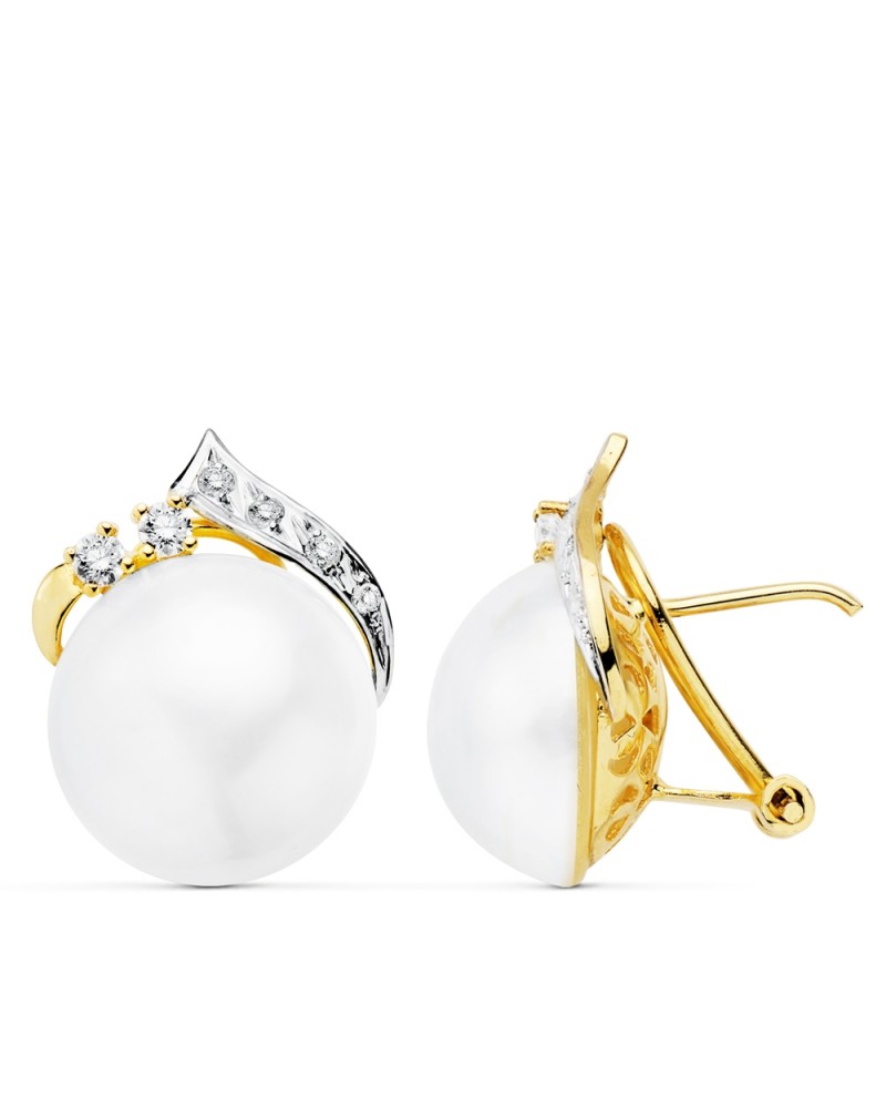 Pendientes de perlas Japonesas y oro 18k PM-20385-1