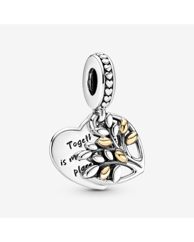 Charm colgante Pandora corazón árbol genealógico en dos tonos 799161C00