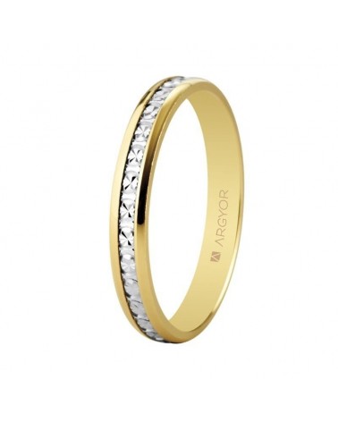 ALIANZA DE BODA ORO AMARILLO Y BLANCO 3mm 18K 5230463