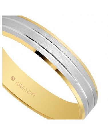 ALIANZA DE BODA ORO AMARILLO Y BLANCO 4mm 18K 5240436