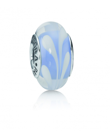 JOYERIA ONLINE BARATA CHARM PANDORA MURANO MORADO CLARO Y BLANCO 790674