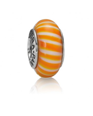 JOYERIA ONLINE BARATA CHARM PANDORA MURANO NARANJA Y BLANCO ORANGE AND WHITE 790679