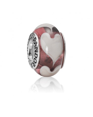 JOYERIA ONLINE BARATA CHARM PANDORA MORADO CORAZONES BLANCOS 790659