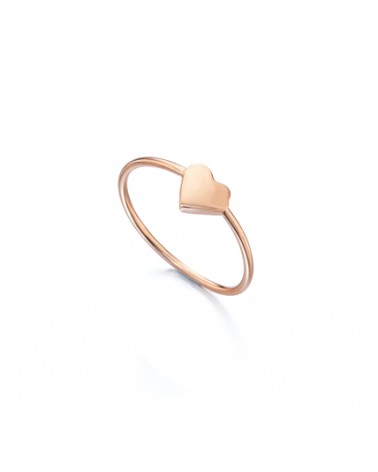 ANILLO DE PLATA CORAZON ROSA BAÑADO EN ORO 