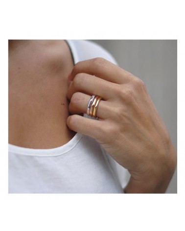 ANILLO DE PLATA TUERCA ROSA 