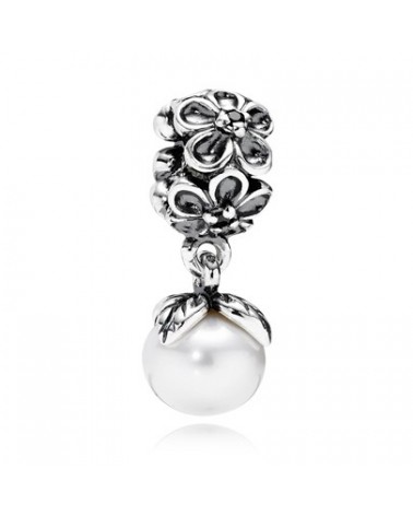 JOYERIA ONLINE ABALORIO PANDORA COLGANTE FLOR Y PERLA PEARL 790858P