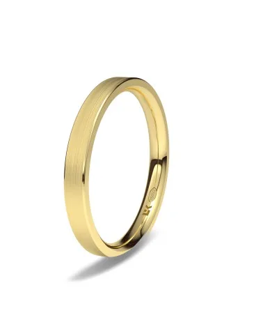 Alianza de boda oro amarillo 18k 2,5mm forma D seda