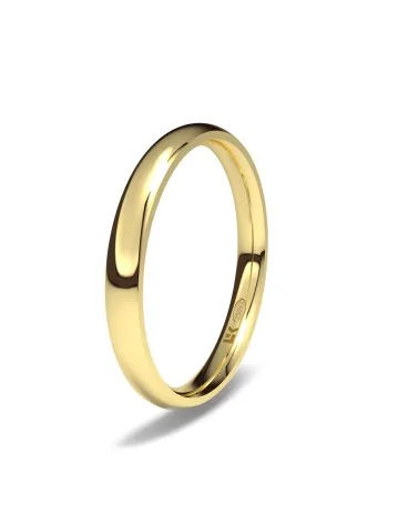 Alianza de boda oro amarillo 18k 2,5 mm almendra brillo