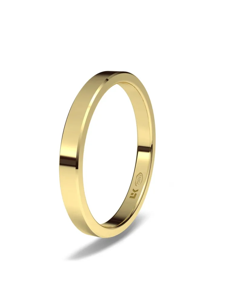 Alianza de boda oro amarillo 18k 2,5mm rectangular brillo