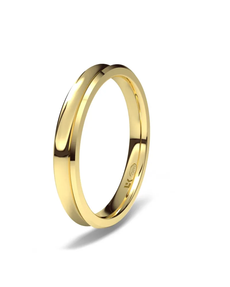 Alianza de boda oro amarillo 18k 3mm cóncava brillo