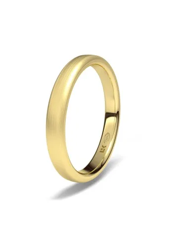 Alianza de boda oro amarillo 18k 3mm ovalada seda