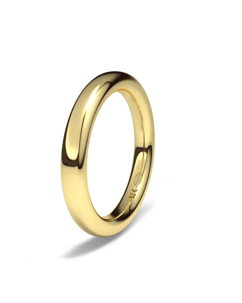 Alianza de boda oro amarillo 18k 3mm ovalada brillo