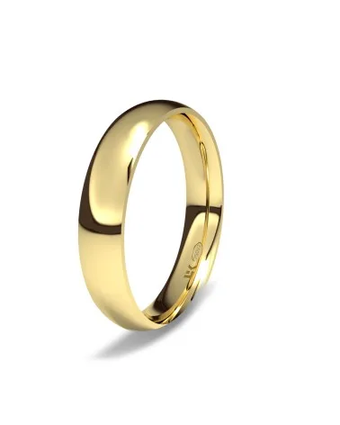 Alianza de boda oro amarillo 18k 4mm almendra brillo