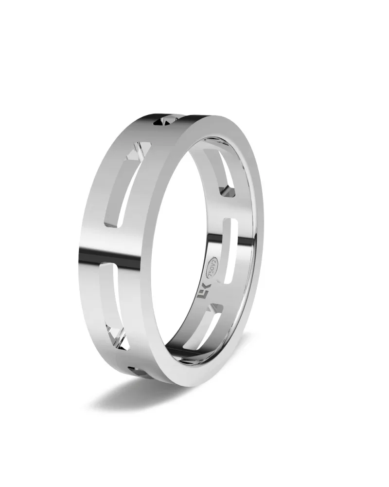 Alianza de boda oro blanco 18k 5,5 mm carril