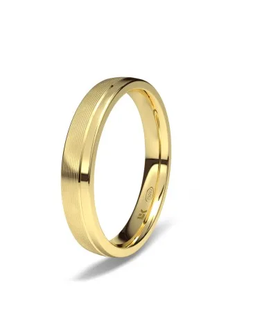 Alianza de boda oro amarillo 18k 3,5mm semi-plano ondas