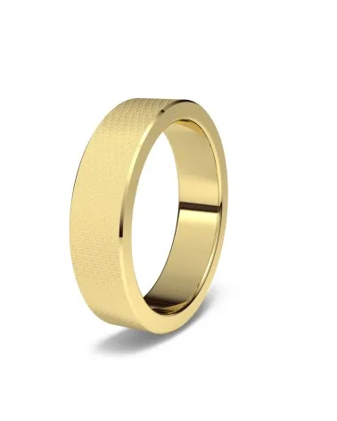 Alianza de boda oro amarillo 18k 5mm rectangular grueso