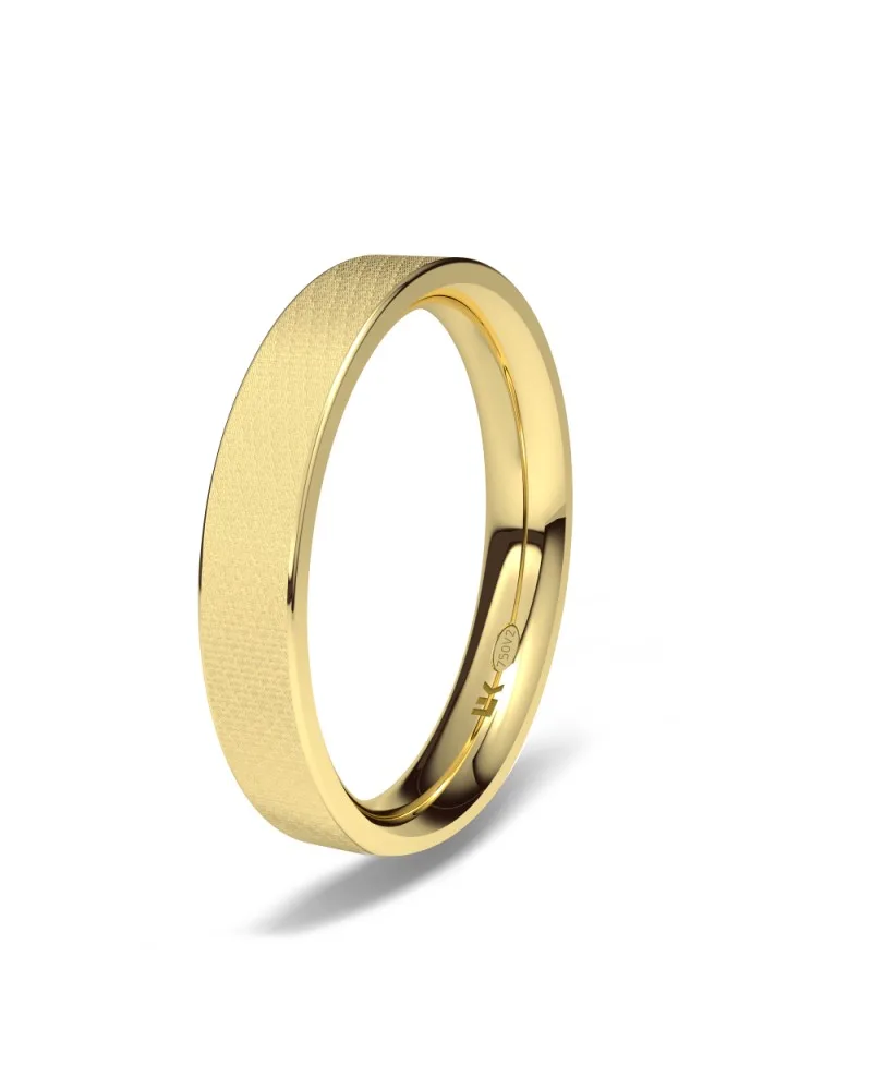 Alianza de boda oro amarillo 18k 3,5 mm forma D grueso