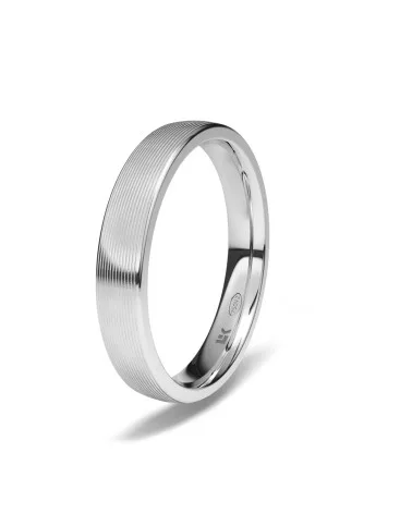 Alianza de boda oro blanco 18k 3,5mm semi-plano ondas