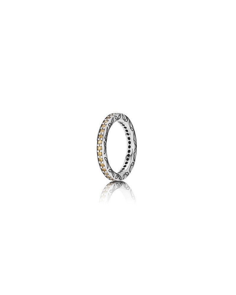 ANILLO PANDORA DE PLATA CIRCONITAS AMBAR 190618CZM