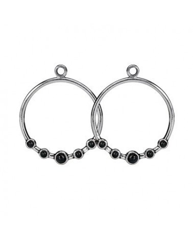 ABALORIO PARA PENDIENTES PANDORA ARO ONIX 290625O