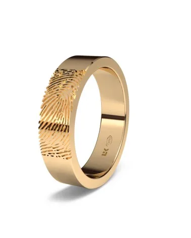 Alianza de boda oro rosa 18k 5mm rectangular brillo