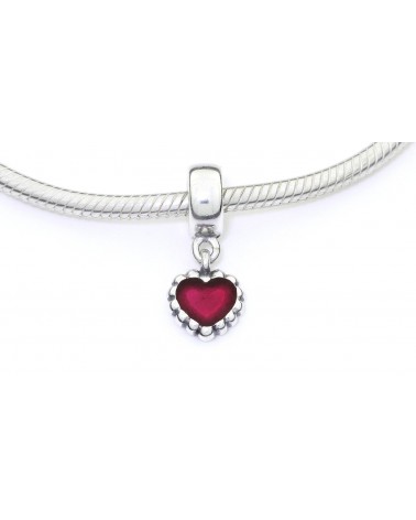 JOYERIA ONLINE ABALORIO PANDORA COLGANTE CORAZON ROJO LISO 790471EN07