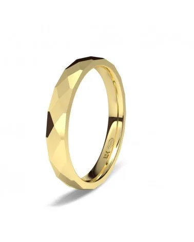 Alianza de boda oro amarillo 18k 3 mm facetada gruesa