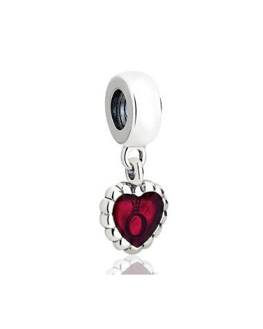 JOYERIA ONLINE ABALORIO PANDORA COLGANTE CORAZON ROJO LISO 790471EN07