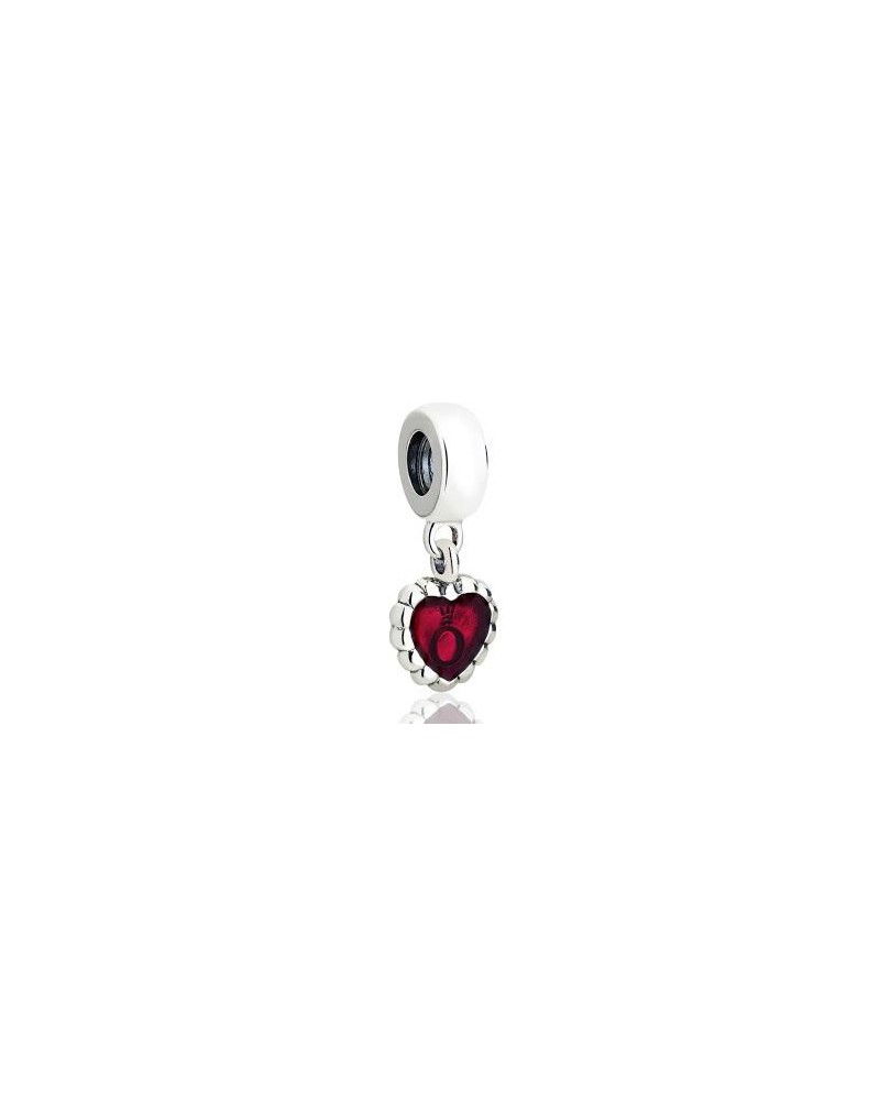 JOYERIA ONLINE ABALORIO PANDORA COLGANTE CORAZON ROJO LISO 790471EN07