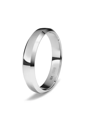Alianza de boda plata 925 4mm trapezoidal brillo