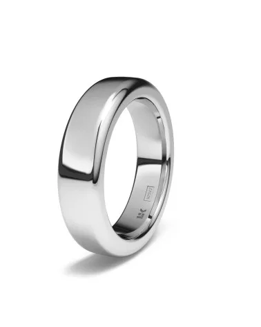 Alianza de boda plata 925 5mm semi-rectangular brillo