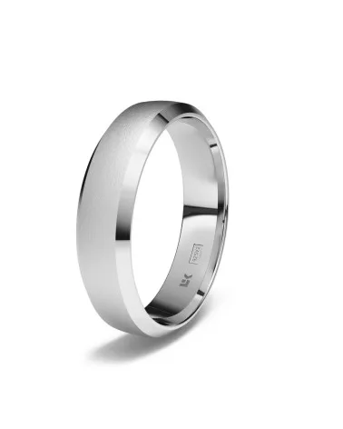 Alianza de boda plata 925 5mm trapezoidal diamantado