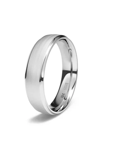 Alianza de boda plata 925 5mm semi-plano seda Elena