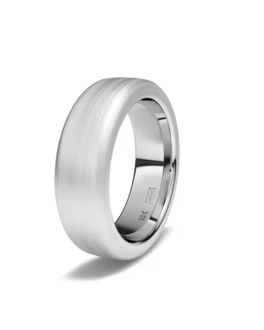 Alianza de boda plata 925 6mm semi-rectangular satinada