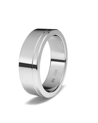 Alianza de boda plata 925 6mm rectangular brillo