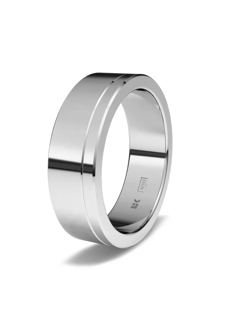 Alianza de boda plata 925 6mm rectangular brillo