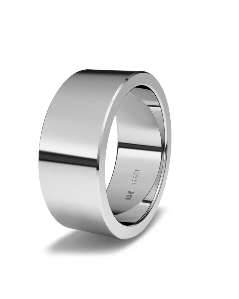 Alianza de boda plata 925 8mm rectangular brillo