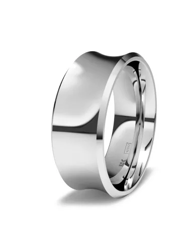 Alianza de boda plata 925 8mm cóncava brillo
