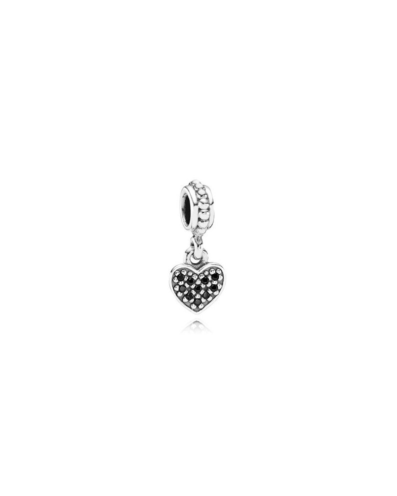 JOYERIA ONLINE ABALORIO PANDORA COLGANTE CORAZON NEGRO BLACK HEART 791023NCK