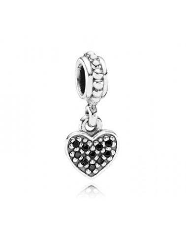 JOYERIA ONLINE ABALORIO PANDORA COLGANTE CORAZON NEGRO BLACK HEART 791023NCK