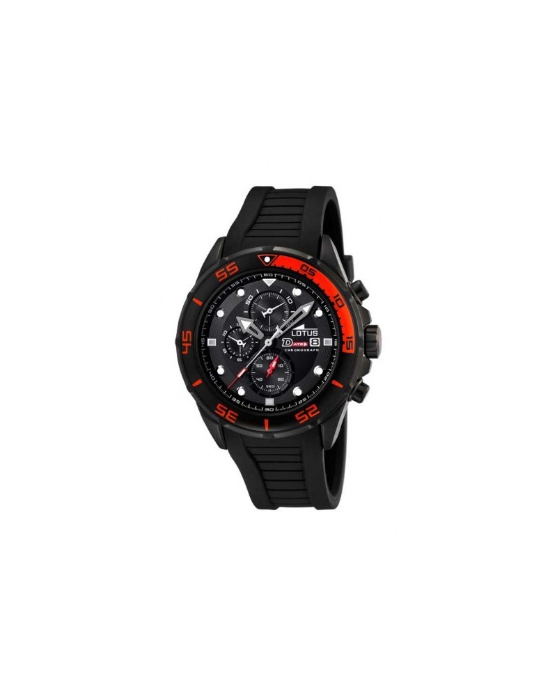 RELOJ LOTUS KRONOS NEGRO Y ROJO 15678/6