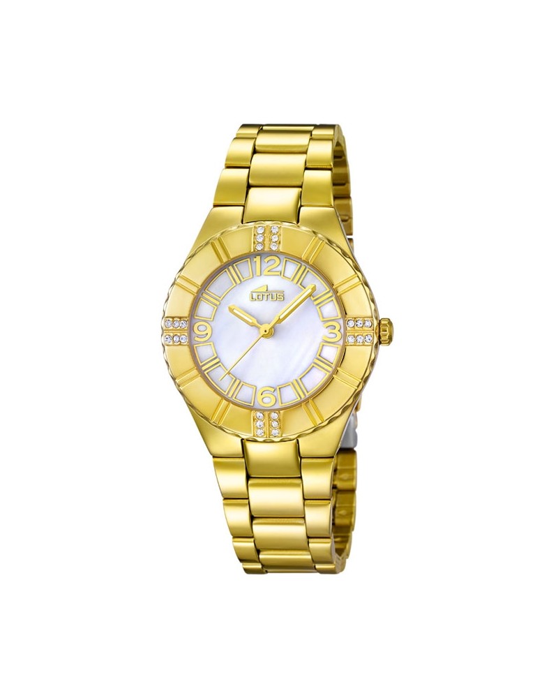 RELOJ LOTUS MUJER DORADO NACAR Y CIRCONITAS 15907/1