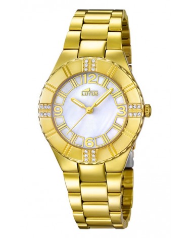 RELOJ LOTUS MUJER DORADO NACAR Y CIRCONITAS 15907/1