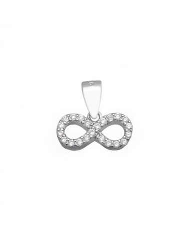 COLGANTE SIMBOLO INFINITO DE PLATA CON CIRCONITAS