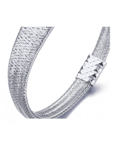 PULSERA MALLA DE PLATA LC035RO